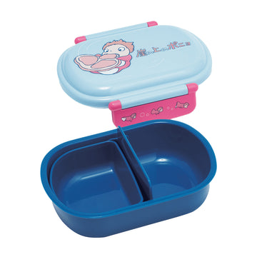 Studio Ghibli Ponyo Lunchbox with the lid open showing the dark blue bottom and removable tray
